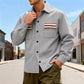 Heren shirt met warme voering en contrasterende zakken
