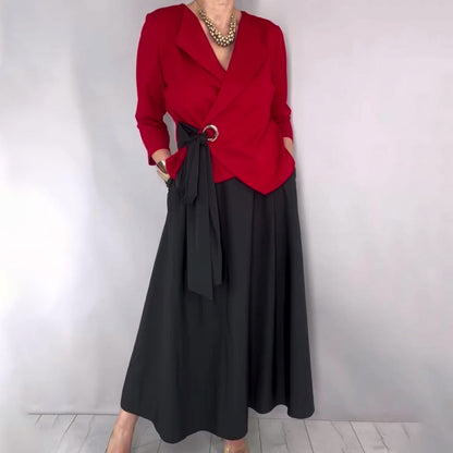 Stijlvolle top en effen rok voor dames, 2-delige set