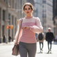 Transparante top met faux parels en lantaarnmouwen