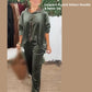 Dames set met hoodie en broek in luipaardprint van velours