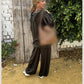 Dames set met hoodie en broek in luipaardprint van velours