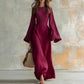 Retro maxi-jurk met klokmouwen voor dames