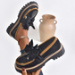 Elegante loafers met strik en dikke hak voor dames