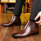 Leren herenslippers met print