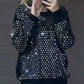 Dames sweatshirt met studs en ronde hals