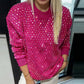 Dames sweatshirt met studs en ronde hals