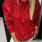 Dames sweatshirt met studs en ronde hals