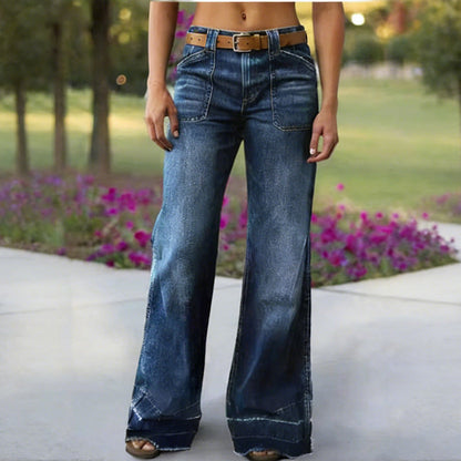 🎁2026 Nieuw binnen💥 Retro flare jeans voor dames met zakken