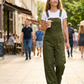 Dames Retro Cargo Overalls met Zakken