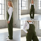 Dames Retro Cargo Overalls met Zakken
