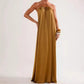 Elegante halternek maxi-jurk met open rug voor dames
