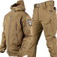 Outdoor verdikte thermische jas Bergbeklimmers softshell jas en broek tweedelige set