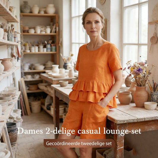 🌸Tweedelig casual linnen ensemble voor dames