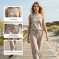🎁2026 Nieuw binnen 50% KORTING💥Damesmouwloze top & broek met trekkoord set