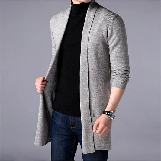 Lange gebreide vestjas voor heren