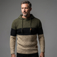 Heren hoodie met kleurblokken en jacquardpatroon