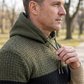 Heren hoodie met kleurblokken en jacquardpatroon