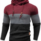 Heren hoodie met kleurblokken en jacquardpatroon