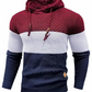 Heren hoodie met kleurblokken en jacquardpatroon