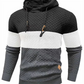 Heren hoodie met kleurblokken en jacquardpatroon