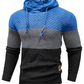 Heren hoodie met kleurblokken en jacquardpatroon