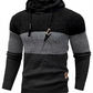 Heren hoodie met kleurblokken en jacquardpatroon