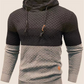 Heren hoodie met kleurblokken en jacquardpatroon