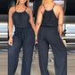 Dames mouwloze jumpsuit met trekkoord in de taille voor de zomer