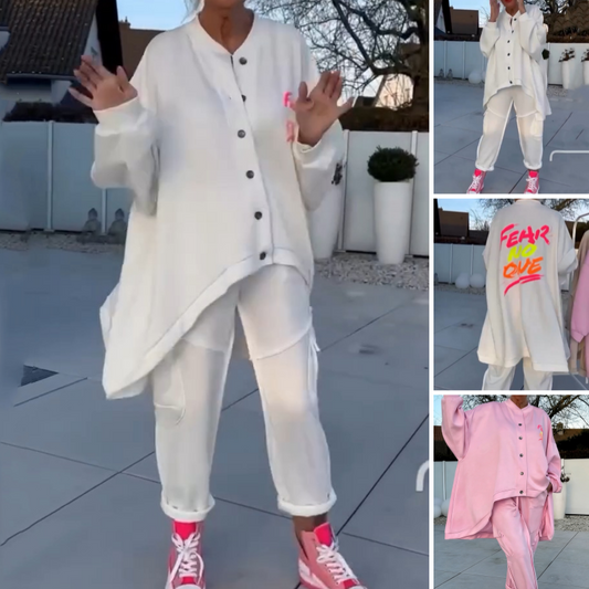 Oversized asymmetrische loungewear-set