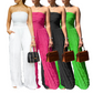 Strapless jumpsuit met wijde pijpen en kreukels