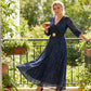 Glitterende maxi-jurk met V-hals voor dames