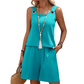 Casual mouwloze top en korte broek loungeset