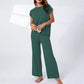 🎉Speciale aanbieding: 50% KORTING🛍️Tweedelige set met top met korte mouwen en broek met wijde pijpen