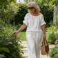 Dames Tweedelige Set met Trekkoord: Top en Broek