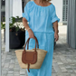 Dames Tweedelige Set met Trekkoord: Top en Broek