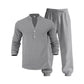 🥳UITVERKOOP 2026🥳💞MEER DAN 50.000 VERKOCHT!💥👴👕 50% KORTING! Casual set voor heren met shirt en broek – Opstaande kraag, relaxte pasvorm en elastische boorden. Lichtgewicht en ademend, ideaal voor warme dagen. Perfect voor vakanties of in het weekend. 🏖️✨