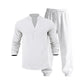🥳UITVERKOOP 2026🥳💞MEER DAN 50.000 VERKOCHT!💥👴👕 50% KORTING! Casual set voor heren met shirt en broek – Opstaande kraag, relaxte pasvorm en elastische boorden. Lichtgewicht en ademend, ideaal voor warme dagen. Perfect voor vakanties of in het weekend. 🏖️✨