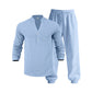 🥳UITVERKOOP 2026🥳💞MEER DAN 50.000 VERKOCHT!💥👴👕 50% KORTING! Casual set voor heren met shirt en broek – Opstaande kraag, relaxte pasvorm en elastische boorden. Lichtgewicht en ademend, ideaal voor warme dagen. Perfect voor vakanties of in het weekend. 🏖️✨