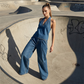 Set met casual haltertop en wijde broek voor dames