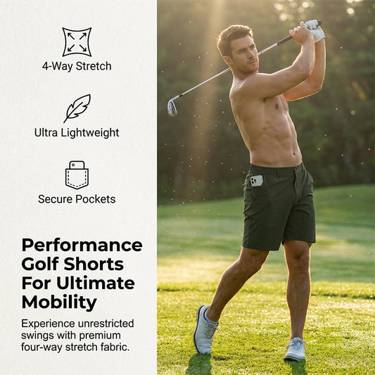 Heren-golfshort met 4-way stretch