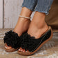 Sandalen met sleehak en bloemenapplicaties voor dames