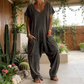 🔥Casual oversized jumpsuit met V-hals – Zachte stof, slank en trendy