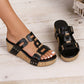 Comfortabele sandalen met sleehak