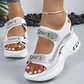 Sportieve plateausandalen met strass voor dames