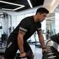 Tweedelige set voor heren: gestreept T-shirt en korte broek