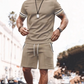 Tweedelige set voor heren: gestreept T-shirt en korte broek