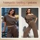 Dames 2-delige set – top met blote schouders en broek