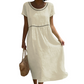 Zomerse, casual jurk met ronde hals en kant
