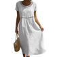 Zomerse, casual jurk met ronde hals en kant