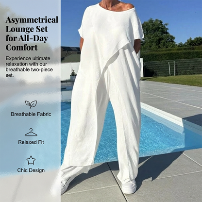 Asymmetrische off-shoulder top en broek voor dames